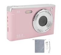 4K 50MP Digital Camera with Fill Light, 16x Zoom, Anti Shake, AF Autofocus for Vivid Portraits and Landscapes, Compact and Portable Design (Pink)
