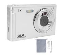 4K 50MP Digital Camera with Fill Light, 16x Zoom, Anti Shake, AF Autofocus for Vivid Portraits and Landscapes, Compact and Portable Design (Silver)