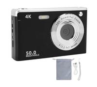4K 50MP Digital Camera with Fill Light, 16x Zoom, Anti Shake, AF Autofocus for Vivid Portraits and Landscapes, Compact and Portable Design (Black)