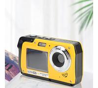 4K 56MP Underwater Camera, Weatherproof Digital Camera with 18X Zoom, Dual Screen for Snorkeling, Full HD Video Recording, Selfie Mode, 10FT Depth