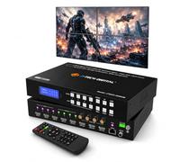 4K 60Hz 4x4 Seamless HDMI Matrix 2x2 Video Wall Controller Multiviewer, 180° Rotate, Audio Extractor, 2x2, 1x4, 1x2, 1x3, 1x4, 2x1, 3x1 Video Wall Modes (JTECH-4KMVM)