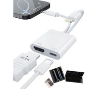 4K@60Hz Digital AV Converte,[MFi Certified] 2-in-1 USB-C and Lightning to HDMI Adapter for iPhone 17/16/15 to TV/Projector, iPad to TV Adapter, Apple Lightning to HDMI for iPad/MacBook