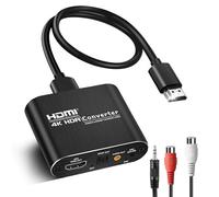 4K@60Hz HDMI Audio Extractor with 1.2m HDMI Cable avedio links, Optical Toslink SPDIF + 3.5mm AUX Stereo Audio Out, HDMI Audio Converter Adapter Splitter Support ARC HDCP1.4 FullHD 1080P 3D