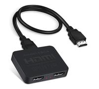4K@60HZ HDMI Splitter 1 In 2 Out with 3.9FT HDmi cable, HDMI Splitter for Dual Monitors 【Only Mirror, Not Extend】Support 1080p HDCP2.2, RGB 18.5Gbps, FullHD, 3D