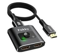4K@60Hz HDMI Splitter【1M CABLE】, Bi-direction HDMI Switch 1 In 2 Out or 2 In 1 Out hdmi Switcher,Aluminum Hdmi Splitter Support 4K 3D Dolby for Xbox,PS5/4,Blu-Ray,DVD,HDTV