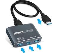 4K@60Hz HDMI Switch,【Updated Aluminum HDMI Switch 2.0b 】,3 in 1 Out HDMI Switcher Selector,Supports 4K 60HZ,HDCP 2.2, HDR 10, 18Gbps,3D,Game Consoles,Fire Stick,PS4,PC Etc (Come with a HDMI Cable)