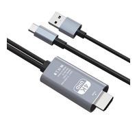 4K@60HZ Type C to HDMI Cable with Power Charging Port,USB C to HDMI Adapter is 1.8 Metres Long Compatible with IPhone 15/MacBook Pro/Chromebook/Laptop/Android Phone to TV Monitor/Xreal Air/Nreal air