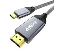 4K 60Hz USB C to HDMI Cable 2m, 2K 144Hz High Refresh Rate, Thunderbolt 4/3 to HDMI 2.0 HDR HDCP 2.2, Type-C to HDMI Cable Compatible with iPhone 16/15 Pro Max, MacBook, iPad, Samsung Galaxy