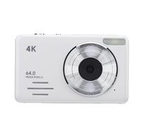 4K 64MP Compact Digital Camera with 18X Zoom 2.88 Inch Screen LED Fill Light Loop Recording Slow Motion Timelapse for Photography Enthusiasts (White)