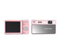 4K 64MP Digital Camera, 180° Flip Screen Autofocus Camera Macro Function 16x Digital Zoom, Beginner Small Camera for Teenagers Boys with 32GB Memory Card(Pink)