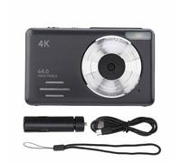 4K 64MP Digital Camera 18X Digital Zoom Auto Focus Compact Small Camera Multiple Filters Loop Recording Slow Motion Timelapse Photography for Beginners and Enthusiasts (Black)