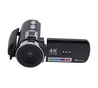 4K 64MP Digital Video Camera, HD 28X Zoom Auto Focus Video Recorder with 3 Inch Rotating Screen, LED Light for Travel, IPS Small Memory Card ABS Material Li Ion Battery 4800mAh