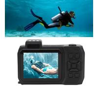 4K 65MP Underwater Camera, Autofocus 10x Optical Zoom, Dual Screen, 2500mAh Battery Waterproof Camera for Snorkeling, Diving, Beach Activities (Orange)