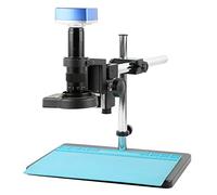 4K 8MP 1080P I_MX334 Industry Video Microscope Measuring Camera + 180X C-Mount Lens + 144 LED Ring Light + Stand (Color : C, Size : 200X)