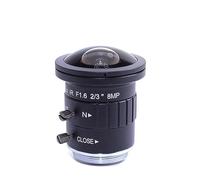 4K 8MP 2.5mm Lens 2/3" F1.6 IR Fisheye Wide Angle View CS Mount Mono-focal CCTV Lens Auto Iris 8 Megapixel for CCTV 4K Camera Hardware Inspection