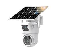 4K 8MP Dual Lens PTZ Solar Camera Screen PIR Human Detection Outdoor Battery Secuity Surveillance IP(1Pcs Camera Add 64G)