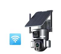 4K 8MP HD Dual Lens 4G Solar Security Camera Outdoor 4X 10X Optical Zoom Camera Auto Tracking Waterproof CCTV Cam for Home Security(4K WiFi 4XZoom)