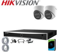 4K 8MP Hikvision CCTV System PoE NVR HDD ColorVu Smart 2-Way Audio Security Kit