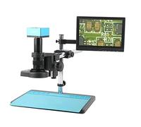 4K 8MP USB HDMI LAN Video Microscope Measuring Camera + 100X/130X/180X/300X/200X/500X Zoom Lens For PCB Soldering Phone Repair PCB inspection (Color : D, Size : 120X)
