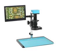 4K 8MP USB HDMI LAN Video Microscope Measuring Camera + 100X/130X/180X/300X/200X/500X Zoom Lens For PCB Soldering Phone Repair PCB inspection (Color : B, Size : 500X)