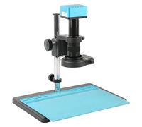 4K 8MP USB HDMI LAN Video Microscope Measuring Camera + 100X/130X/180X/300X/200X/500X Zoom Lens For PCB Soldering Phone Repair PCB inspection (Color : A, Size : 180X)