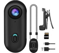 4k Action Camera, Portable Vlogging Camera with 64GB/128GB Memory Card, Thumb Size Hands-Free Recording, 4K/1080P Ultra HD Video, Waterproof Case for Daily Use (1080P Basic Kit + 64GB Memory Card)