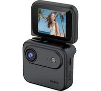 4K Action Camera with Front Flip Screen, 6H Battery & EIS, Vlogging Camera for Travel, Sports (Black)