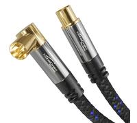 4K aerial cable Nylon braided, TV cable 90° angled/straight connector - 1m - break-proof metal plugs for digital & analogue TV (angled female to straight male for DVB-C/DVB-T/DVB-S) - CableDirect