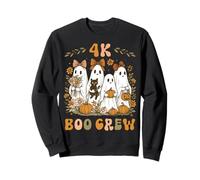 4K Boo Crew PK4 Teacher Halloween Floral Ghost Coquette Bow Sweatshirt