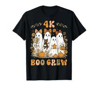 4K Boo Crew PK4 Teacher Halloween Floral Ghost Coquette Bow T-Shirt