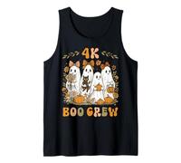 4K Boo Crew PK4 Teacher Halloween Floral Ghost Coquette Bow Tank Top