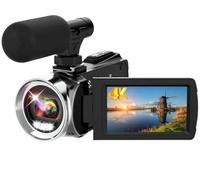 4K Camcorder With phone, 18X Zoom Infrared Vlogging Video Camera For 48MP Portable Digital Recorder Live Streaming Vlogging(Standard)