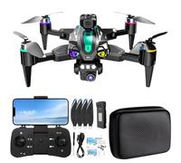 4K Camera Drone - Foldable Quadcopter with Dual HD Cameras, Obstacle Avoidance, Brushless Motor, Altitude Hold, 360° Flip, Headless Mode, Gesture Control & Carrying Case with Batteries (Black)