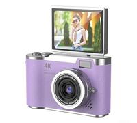 4K CCD Digital Camera, For Student 48MP Compact Digital Photography Camera, 2.4-inch High-definition Flip Display Screen For Beginners(Purple 32G)