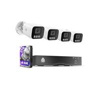 4K CCTV Security Camera System, 8CH NVR with 2TB HDD + 4X 8MP PoE IP Camera