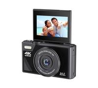 4K Compact Digital Camera for Photography: 16X Zoom Vlogging Camera for YouTube with 3'' 180° Flip Screen 32GB TF Card - 64MP Digital Point and Shoot Camera for Beginner