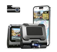 4K Dash Cam Dual Lens For Cars, Front And Rear Camera Car DVR, Built in WiF App, Voice Control With UHD 2160P, ADAS Bluetooth Super Capacitor Night Vision, Parking Monitor Video Recorder