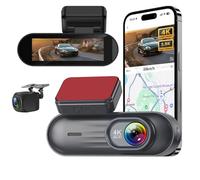 4K Dash Cam For Cars,Dual cameras Front and Rear Camera 1440P Car DVR, Built in WiF App Control GPS Track With 3.19 inch display, Night Vision,Loop Recording G-Sensor