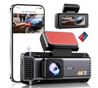 4K Dash Cam Front 2160P Car Dash Camera Built-in WiFi Includes 64GB SD Card 2.99 Inch Screen Dashcam for Cars with APP Control,170° Wide Angle,G-Sensor,Loop Recording,Parking Monitor, Night Vision,WDR