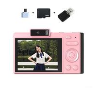 4K Digital Camera, 2.8-inch 4K HD Video 48MP Autofocus Camera Student Camera With 128G Memory Card For Photography(Pink 32G)