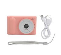 4K Digital Camera 48MP HD 16X Digital Zoom Autofocus Portable Pocket Micro SLR Camera with 2.4 Inch TFT Screen for Travel Photography Vlogging Digital Camera White (Pinkish)