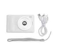 4K Digital Camera 48MP HD 16X Digital Zoom Autofocus Portable Pocket Micro SLR Camera with 2.4 Inch TFT Screen for Travel Photography Vlogging Digital Camera White (White)
