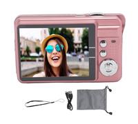 4K Digital Camera, 48MP HD 2.7 Inch Screen Point and Shoot Camera 8X Zoom Autofocus Auto Beauty Anti Shake Travel Camera with Fill Light for Teens Kids (Rose)