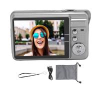 4K Digital Camera, 48MP HD 2.7 Inch Screen Point and Shoot Camera 8X Zoom Autofocus Auto Beauty Anti Shake Travel Camera with Fill Light for Teens Kids (Silver)