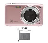 4K Digital Camera, 58MP 16X Zoom, 2.88 HD Inch Screen, 800mAh Battery, Fixed Focal Macro, Digital Video Camera, Portable for Photography Travel (Light red)