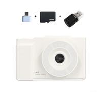 4K Digital Camera 6400W, HD Flip Screen CCD Sensor Entry Level Portable For Students Photography Video Recording(White 32G)