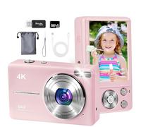4K Digital Camera 64MP Auto Focus Photo Camera with 32GB TF Card, 18x Zoom, 7.1 cm Screen, Anti-Shake Function, YouTube Compact Camera for Children, Adults, Beginners