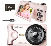 4K Digital Camera 64MP Autofocus 3.0'' 180° Flip Screen Portable for Photo & Vlog Featuring Time Lapse & Slow Motion & 20 Filters 32GB 2000mAh Ideal for Social Media Creators Beginner&Childen