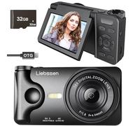 4K Digital Camera 64MP Autofocus 3.0'' 180° Flip Screen Portable for Photo & Vlog Featuring Time Lapse & Slow Motion & 20 Filters 32GB 2000mAh Ideal for Social Media Creators Beginner&Childen