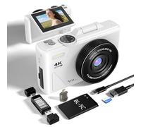 4K Digital Camera, 64MP Compact Cameras with Flip Screen & Anti-Shake - 18X Digital Zoom Point and Shoot Camara with 32GB Micro SD Card for Beginners Teens Adults Vlogging
